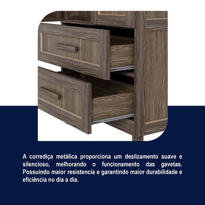 Guarda-Roupa Casal Piauí 4 Portas 2 Gavetas 1 Prateleira com Espelho Clean Madeira Maciça Imbuia Natural - Rodmóveis