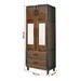 Guarda-Roupa Casal Piauí 4 Portas 2 Gavetas 1 Prateleira com Espelho Clean Madeira Maciça Imbuia Natural - Rodmóveis