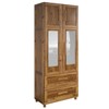 Guarda-Roupa Casal Piauí 4 Portas 2 Gavetas 1 Prateleira com Espelho Clean Madeira Maciça Ypê - Rodmóveis
