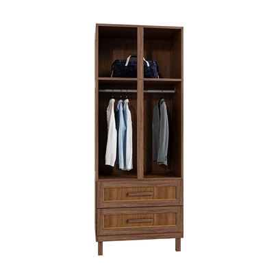 Guarda-Roupa Casal Piauí 4 Portas 2 Gavetas 1 Prateleira com Espelho Clean Madeira Maciça Ypê - Rodmóveis