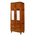 Guarda-Roupa Casal Piauí 4 Portas 2 Gavetas 1 Prateleira com Espelho Clean Madeira Maciça Ypê - Rodmóveis