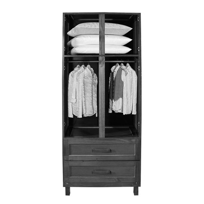 Guarda-Roupa Casal Piauí 4 Portas 2 Gavetas 1 Prateleira com Espelho Clean Madeira Maciça Ypê - Rodmóveis