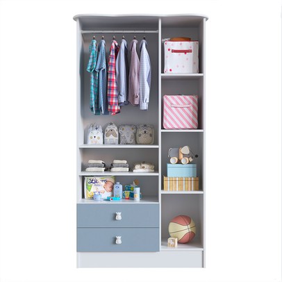 Quarto Infantil Completo Anjinho 5 Portas 6 Gavetas Azul - Percasa