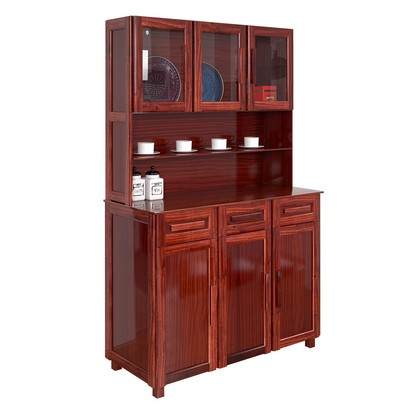 Armário de Cozinha Bahia 6 Portas 3 Gavetas com Vidro Mel - Rodmóveis