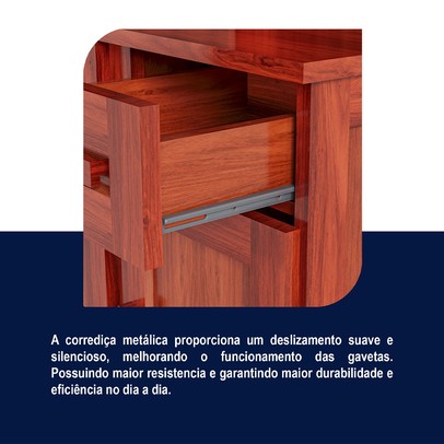 Armário de Cozinha Bahia 6 Portas 3 Gavetas com Vidro Mel - Rodmóveis