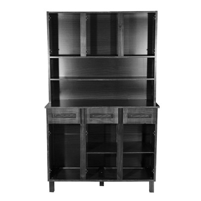 Armário de Cozinha Bahia 6 Portas 3 Gavetas com Vidro Natural - Rodmóveis