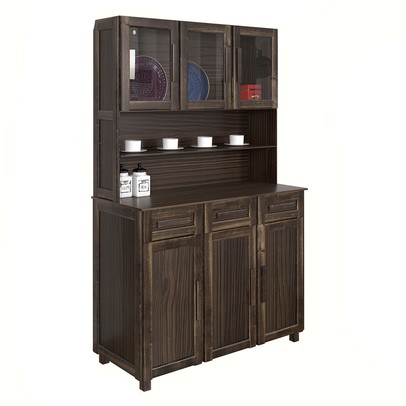 Armário de Cozinha Bahia 6 Portas 3 Gavetas com Vidro Natural - Rodmóveis