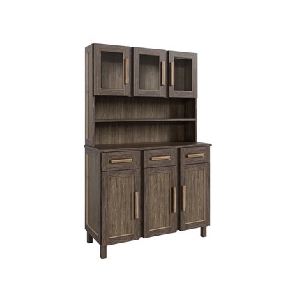 Armário de Cozinha Bahia 6 Portas 3 Gavetas com Vidro Natural - Rodmóveis