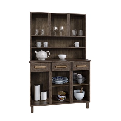 Armário de Cozinha Bahia 6 Portas 3 Gavetas com Vidro Natural - Rodmóveis