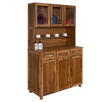 Armário de Cozinha Bahia 6 Portas 3 Gavetas com Vidro Ypê - Rodmóveis