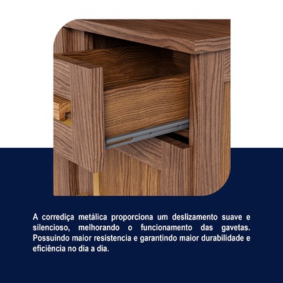 Armário de Cozinha Bahia 6 Portas 3 Gavetas com Vidro Ypê - Rodmóveis