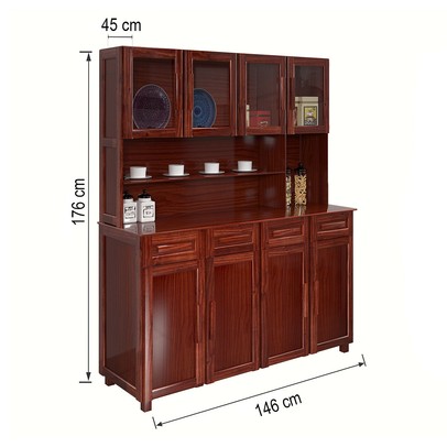 Armário de Cozinha Maranhão 8 Portas 4 Gavetas com Vidro Mel - Rodmóveis