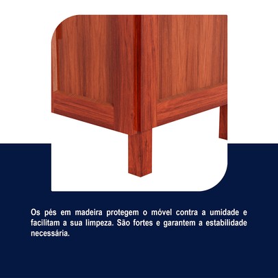 Armário de Cozinha Maranhão 8 Portas 4 Gavetas com Vidro Mel - Rodmóveis