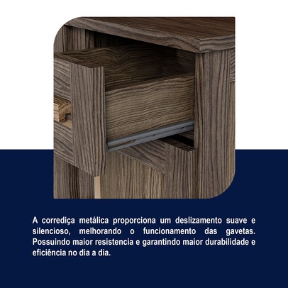 Armário de Cozinha Maranhão 8 Portas 4 Gavetas com Vidro Imbuia Natural - Rodmóveis