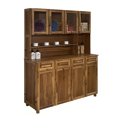 Armário de Cozinha Maranhão 8 Portas 4 Gavetas com Vidro Ypê - Rodmóveis