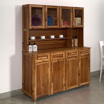 Armário de Cozinha Maranhão 8 Portas 4 Gavetas com Vidro Ypê - Rodmóveis