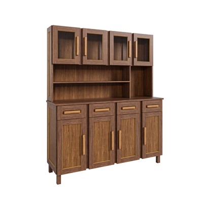 Armário de Cozinha Maranhão 8 Portas 4 Gavetas com Vidro Ypê - Rodmóveis