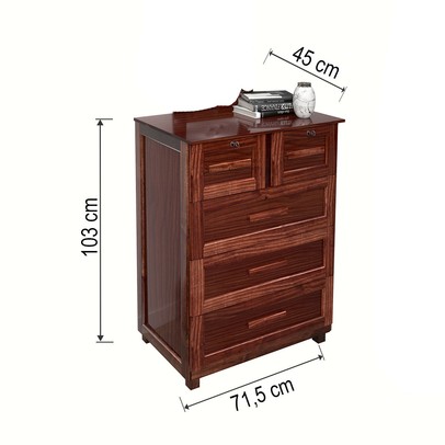 Cômoda Amazonas Clean 5 Gavetas Mel - Rodmóveis