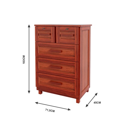 Cômoda Amazonas Clean 5 Gavetas Mel - Rodmóveis