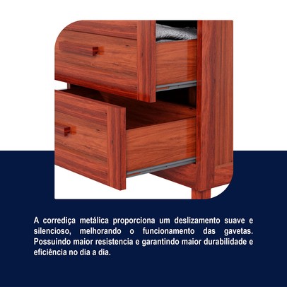 Cômoda Amazonas Clean 5 Gavetas Mel - Rodmóveis