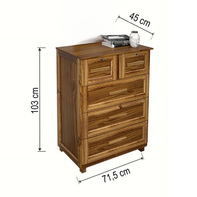 Cômoda Amazonas Clean 5 Gavetas Ypê - Rodmóveis