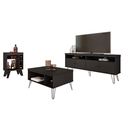 Sala de Estar Completa para TV Até 60 Polegadas Liberty Preto - Panorama Móveis