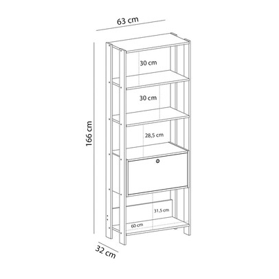 Escritório Completo Match 2 Portas 9 Prateleiras Branco - Panorama Móveis
