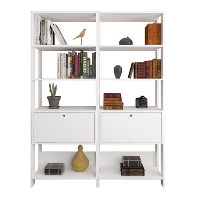 Estante para Livros Match 2 Porta 6 Prateleiras Branco - Panorama Móveis