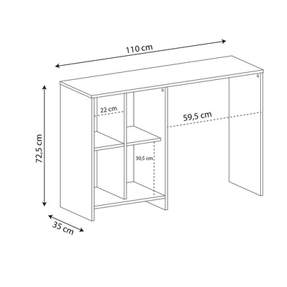 Escritório Completo Matrix 4 Prateleiras 4 Nichos Branco - Panorama Móveis