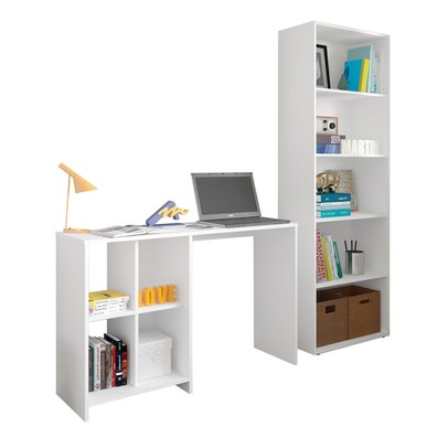 Escritório Completo Matrix 4 Prateleiras 4 Nichos Branco - Panorama Móveis