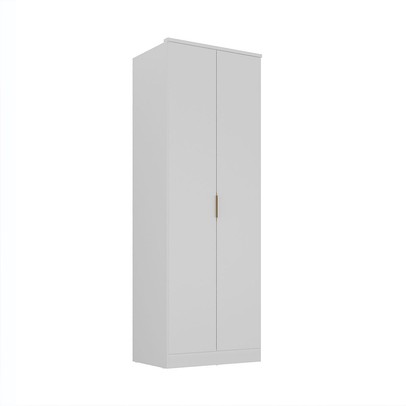 Guarda-Roupa Solteiro Ravi 2 Portas 2 Gavetas 100% Mdf Branco - Mambel