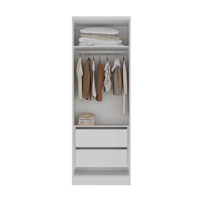 Guarda-Roupa Solteiro Ravi 2 Portas 2 Gavetas 100% Mdf Branco - Mambel