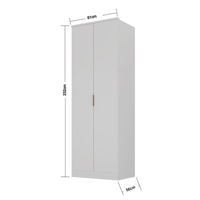 Guarda-Roupa Solteiro Ravi 2 Portas 2 Gavetas 100% Mdf Branco - Mambel