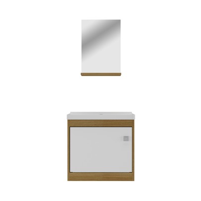 Armário de Banheiro Cairo 1 Porta 1 Prateleira Lamina Mel - Ozini Móveis