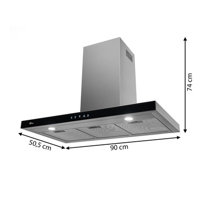 Coifa de Parede Infinity Digital Touch 90cm 220v Preto - Fischer
