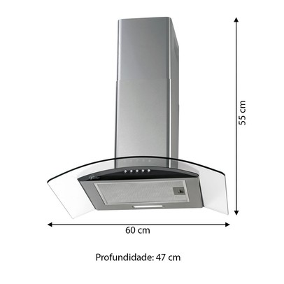 Coifa de Parede Fit com Vidro 60cm 127v Inox - Fischer