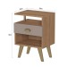 Mesa de Cabeceira 1 Gaveta Mel/Fendi - Fellicci
