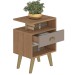 Mesa de Cabeceira 1 Gaveta Mel/Fendi - Fellicci