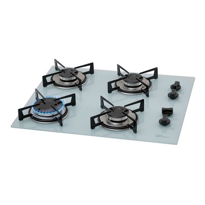 Cooktop 4 Bocas com Vidro Branco - Fischer