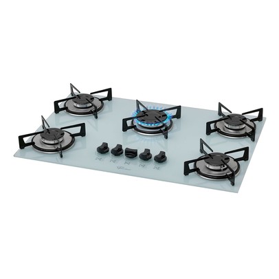 Cooktop 5 Bocas com Vidro Branco - Fischer