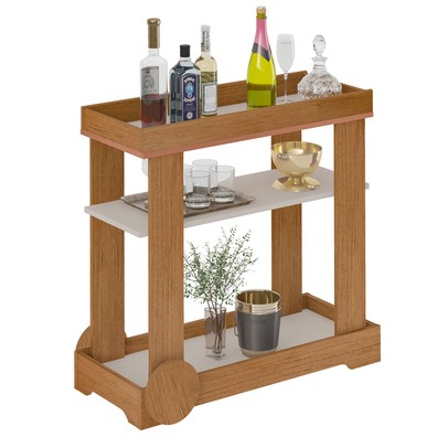 Bar Bronze 1 Prateleira Cinamomo/Off White - Pnr Móveis