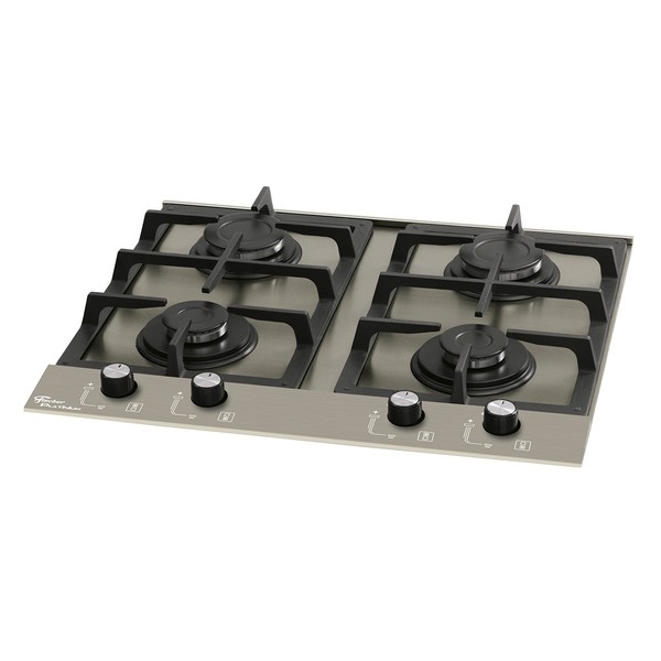 Cooktop 4 Bocas Platinium Gás Prime com Aço Inox - Fischer