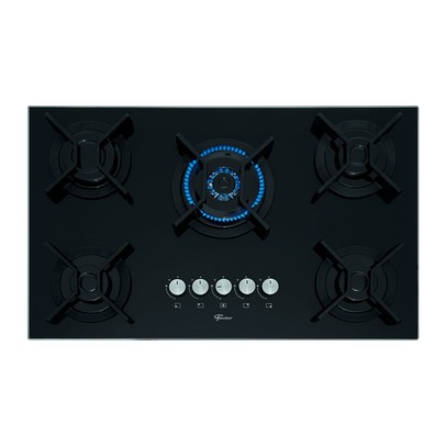 Cooktop 5 Bocas Infinity Tripla Chama com Vidro Preto - Fischer