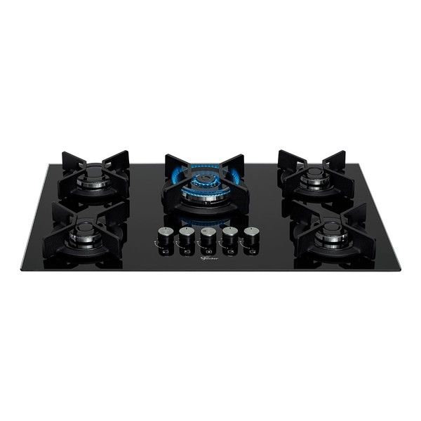 Cooktop 5 Bocas Infinity Tripla Chama com Vidro Preto - Fischer