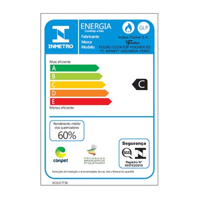 Cooktop 5 Bocas Infinity Tripla Chama com Vidro Preto - Fischer