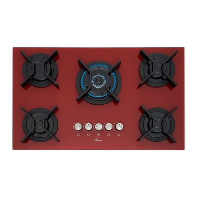 Cooktop 5 Bocas Infinity Tripla Chama com Vidro Rouge - Fischer