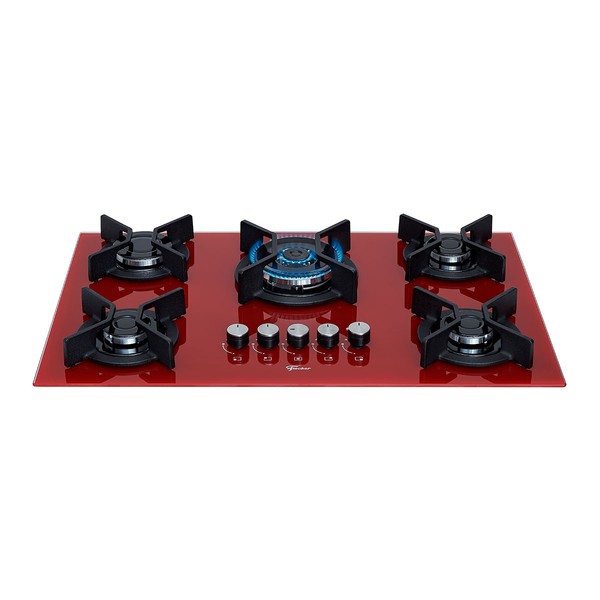Cooktop 5 Bocas Infinity Tripla Chama com Vidro Rouge - Fischer
