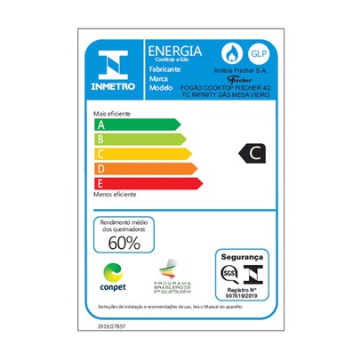 Cooktop 4 Bocas Infinity Tripla Chama com Vidro Preto - Fischer