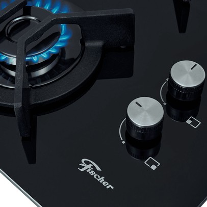Cooktop 4 Bocas Infinity Tripla Chama com Vidro Preto - Fischer