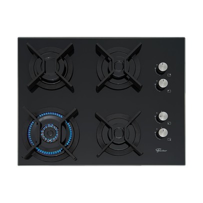 Cooktop 4 Bocas Infinity Tripla Chama com Vidro Preto - Fischer